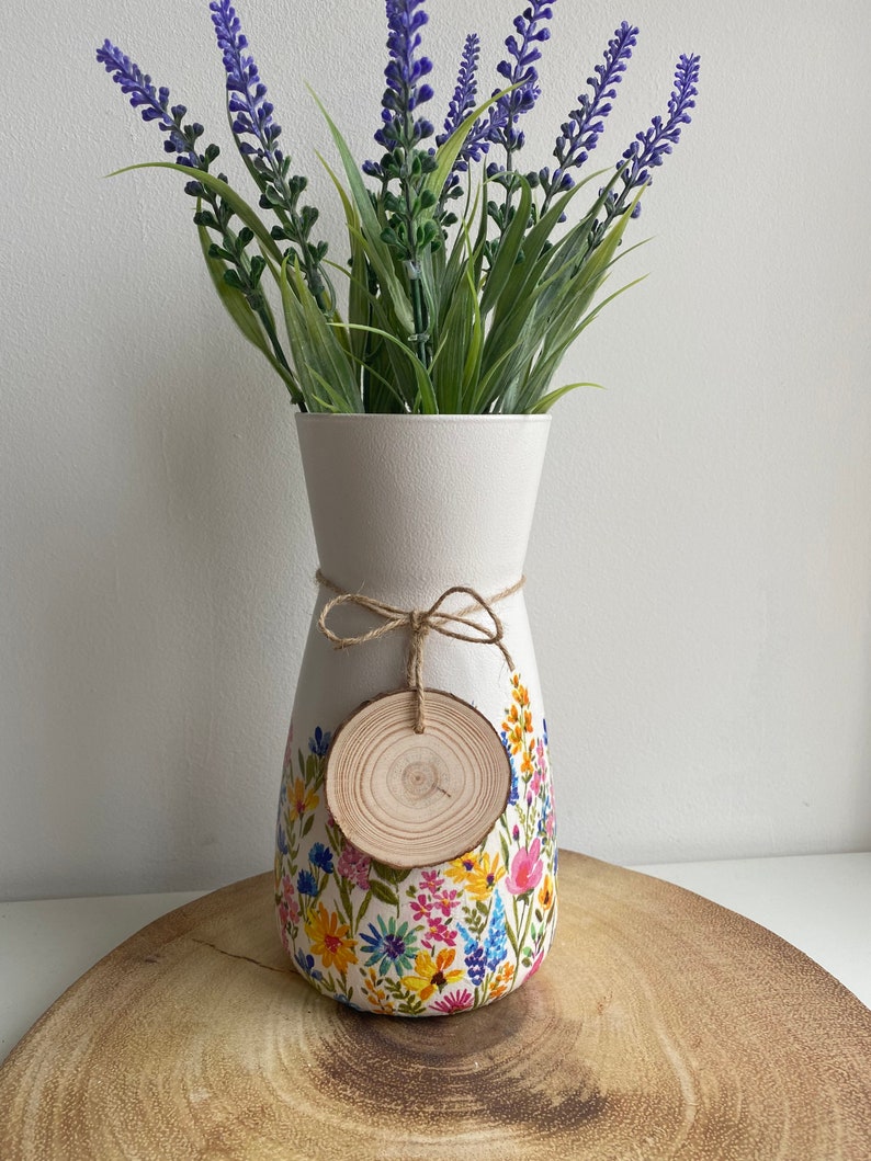Personalised Birthday vase, Birthday gift for her, floral vase, gift for friend, grandma gift, Birthday vase, 50th Birthday, 60th Birthday image 4