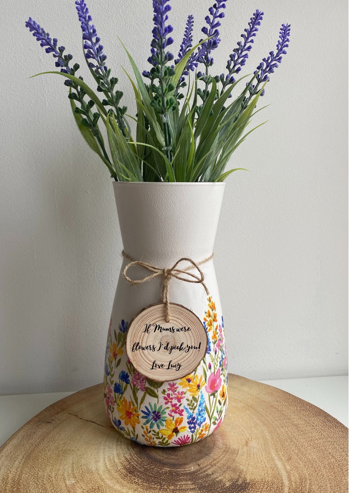 Personalised Birthday Vase Birthday Gift for Her Floral Etsy UK