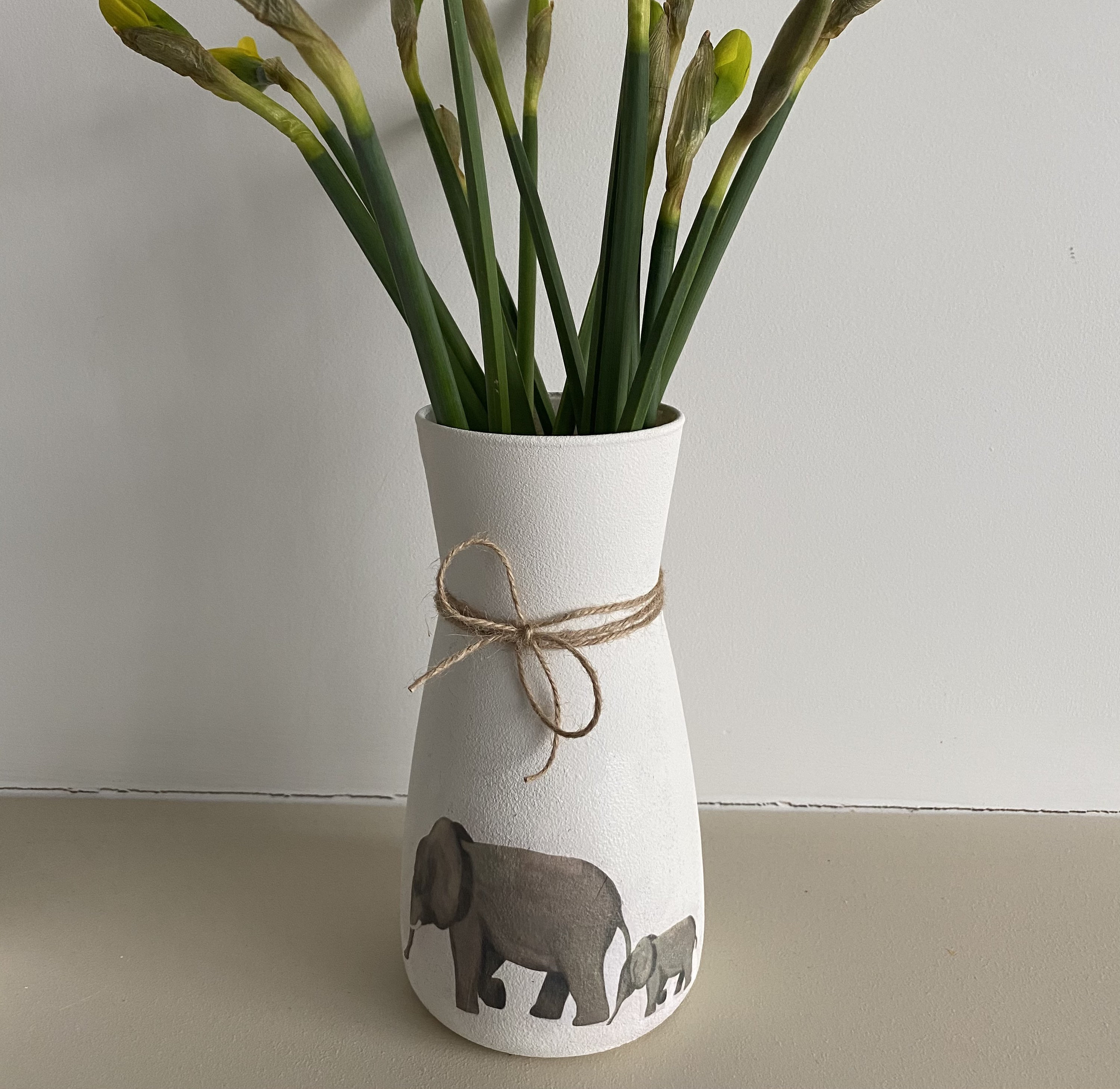 Elephant vase decoupaged elephant vase elephant lover gift Etsy