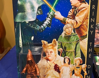 SPACEBALLS RINKY the DINK Custom Posable Action Figure 3.75 Hand Painted On Card