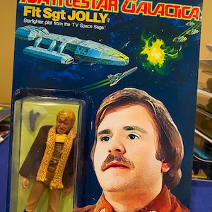Battlestar Galactica  JOLLY Custom neo vintage Painted Poseable/Posable Action Figure 3.75” inch for vintage on repro card back
