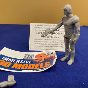 BUCK ROGERS HAWK Custom unpainted Poseable/Posable Action Figure  4 inch for vintage mego with certificate of authenticity