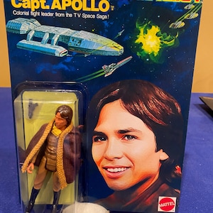 Battlestar Galactica  APOLLO Custom neo vintage Painted Poseable/Posable Action Figure 3.75” inch for vintage on repro card back