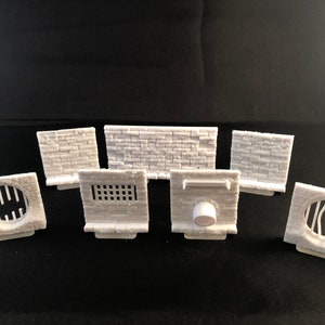 SET of 7 Sewer Walls for Resident Evil 2 RE2 RE3 board game. 6 small [1 square walls] 1 long [2square walls]
