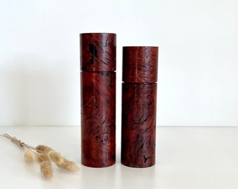 Pepper Grinder, Pepper Mill, Salt and Pepper mill set, Gift for her, Christmas gift, Burl wood, Crushgrind, Modern grinder