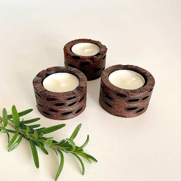 Banksia nut, Tea light candle holder, Natural, Rustic, Handmade, Australian, Mother's Day gift, Gift for her