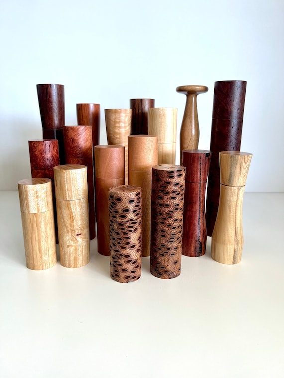 Wooden Salt and Pepper Grinder, Wood Pepper Grinder, Handcrafted