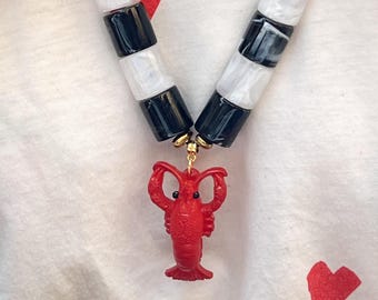 Hummer Perlen Halskette, Hummer Schmuck, Hummer Charm Anhänger, Du bist mein Hummer, Hummer-Liebhaber Essen Geschenk, Lebensmittel Schmuck, Hummer Charm