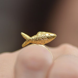 Fish Adjustable Ring, Fish Animal Jewelry,  Fisherman Fishing Gift, Ocean Sea Jewelry, Animal Lover Gift, Sardine Ring, Best Gift