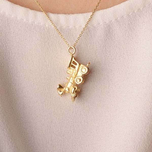 Gold Train Necklace Etsy