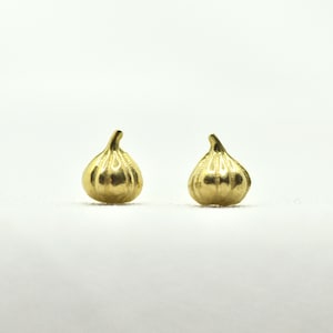 Gold Knoblauch Ohrstecker, Glücksbringer, Evil Eye Schutz Ohrringe Schmuck, Essen Gemüse Schmuck, Kochen Zutat Schmuck Ohrringe
