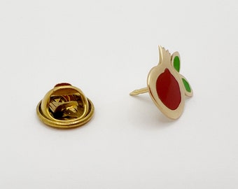 Pomegranate Pin Badge, Pomegranate Brooch, Lucky Pin Brooch, Fruit Pin Jewelry, Collar Pin, Enamel Pin, Good Luck Jewelry, Unisex Brooch Pin