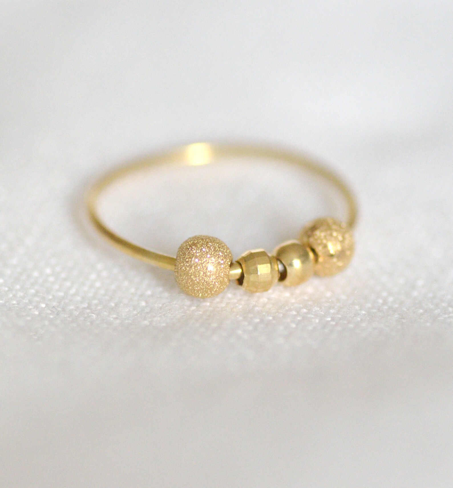 Anxiety Ring Worry Ring Fidget Ring Gold Four Ball Ring Etsy UK