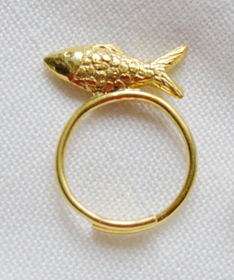 Fish Adjustable Ring Fish Jewelry Fish Lover Gift Fisherman Etsy