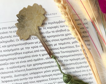 Floral Bookmark, Booklovers Gift Idea, Flower Bookmark, Personalize Metal Bookmark, Romantic Bookmark, Book Accessories, Book Club Gift