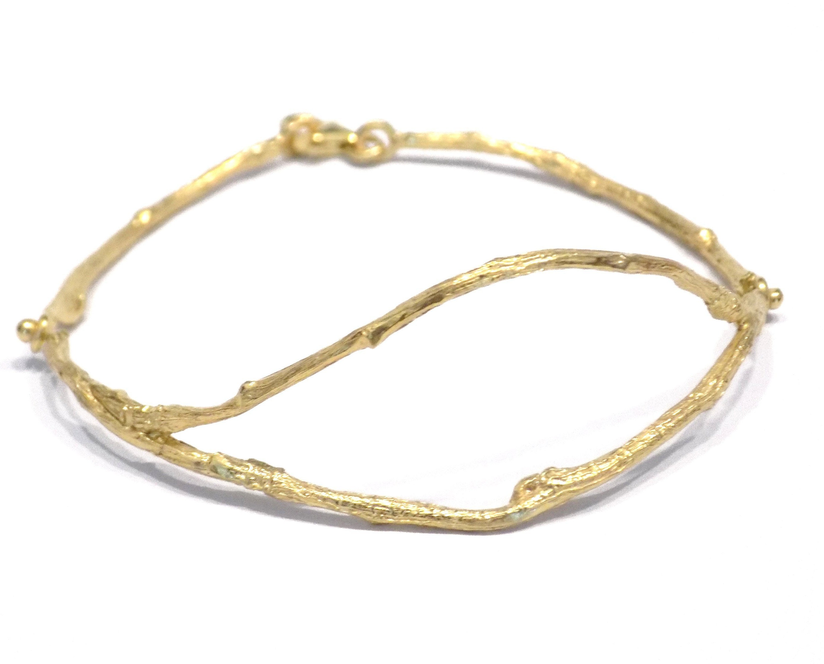 Twig Gold Thin Bracelet Twig Jewelry Branch Bracelet - Etsy