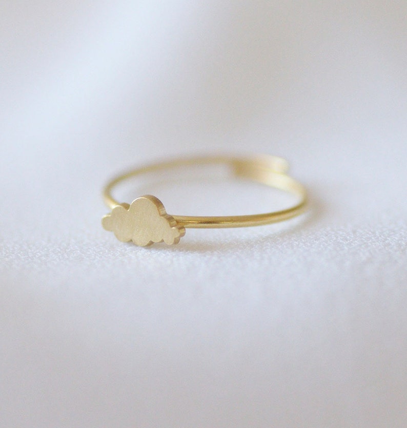 Cloud Stack Ring, Minimal Cloud Jewerly, Adjustable Ring, Romantic Thin Ring, Everyday Ring, Gift for Women, Birthday Gift, Best Friend Gift image 3