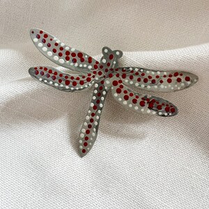 Multicolored Dragonfly Handpainted Metal Brooch, Dragonfly Jewelry, Mothers Day Gift, Dragonfly Pin, Insect Pin Badge, Nature Lover Gift