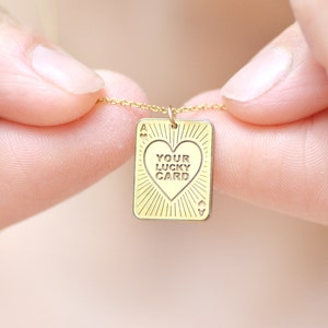 Collana con carta Lucky Ace, collana con ciondolo carte da gioco, collana con ciondolo poker casinò, ciondolo giocatore, ciondolo Lucky Ace, regalo giocatore di poker