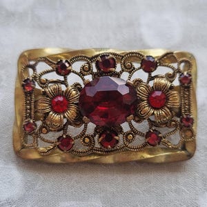 Old czech style vintage brooch accessories deco used filigree lace pin brooch
