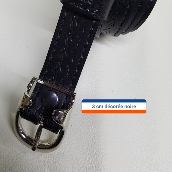 Ceinture en cuir 3 cm