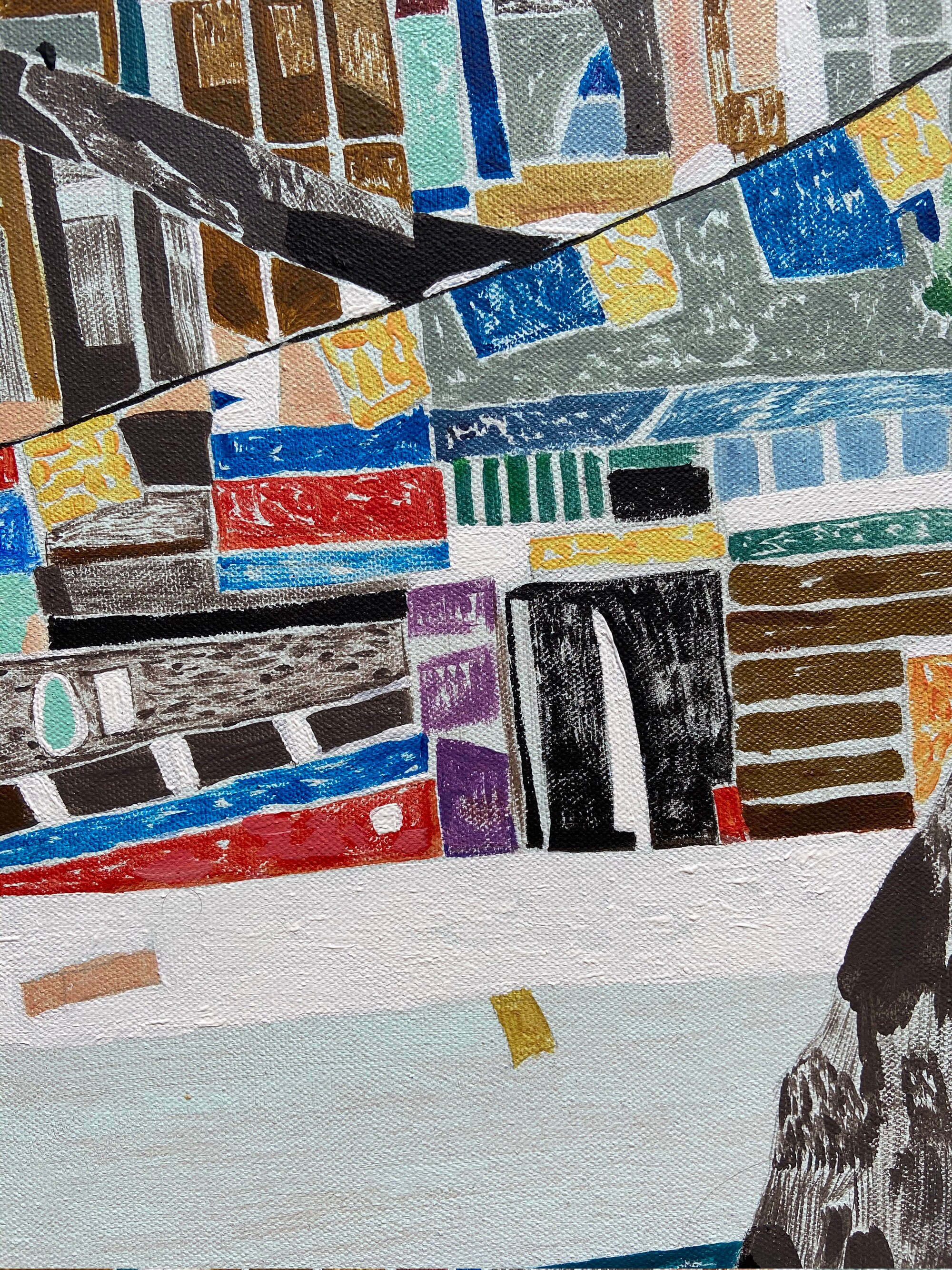 Cubism urban landscape oil painting Modern urban canvas Etsy