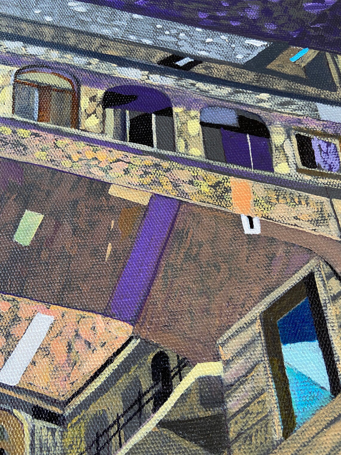 Cubism Cityscape Oil Painting on Canvas Modern Canvas Art | Etsy