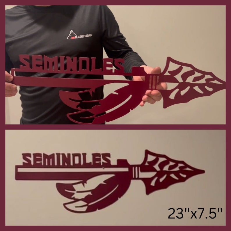 Florida State Seminoles Spear Metal Art Fear the Spear Etsy