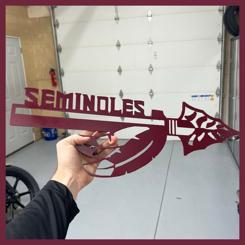 Florida State Seminoles Spear Metal Art Fear the Spear Etsy