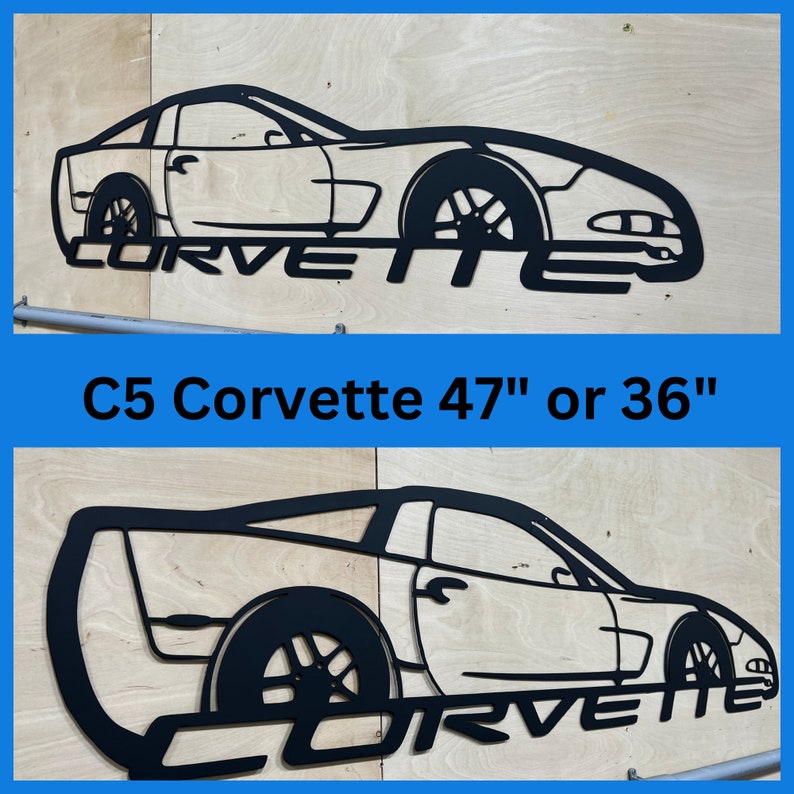Metal C5 Corvette Wall Art Silhouette Corvette for Garage or Etsy
