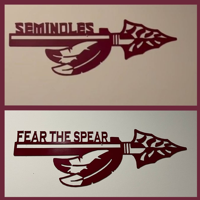 Florida State Seminoles Spear Metal Art Fear the Spear Etsy