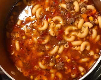 Beef & Tomato Macaroni Soup RECIPE Download Printable PDF