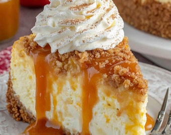 Recette de gâteau au fromage croustillant aux pommes - dessert d'automne douillet (PDF imprimable - téléchargement immédiat)