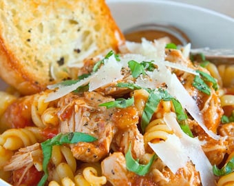 Chicken Parmesan Soup | Printable Recipe PDF Card | Cozy 30-Minute Italian Comfort Dinner