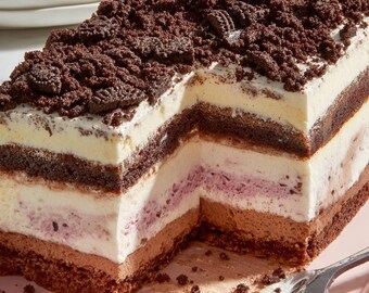 Blackberry Chocolate Ice Cream Icebox Cake Recipe (Printable PDF - Instant Download)