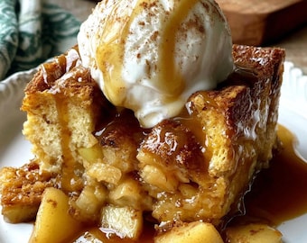 Apple Pie Bread Pudding Recipe for Cozy Dessert Lovers (Printable PDF - Instant Download)