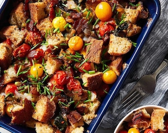 BLT Bacon Lettuce and Tomato Casserole Recipe (Printable PDF - Instant Download)