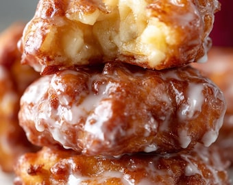 Apple Fritters | Recipe Card PDF Download | Easy Cinnamon Glazed Breakfast Treat