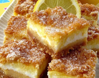 Receta de Barritas de Cheesecake de Limón - Masa de Medialuna con Mantequilla (PDF Imprimible - Descarga Instantánea)