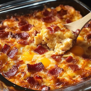 Bacon Egg and Hash Brown Casserole RECIPE Download Printable PDF