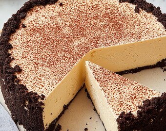 Vanilla No-Bake Cheesecake with Chocolate Cookie Crust Recipe (Printable PDF - Instant Download)