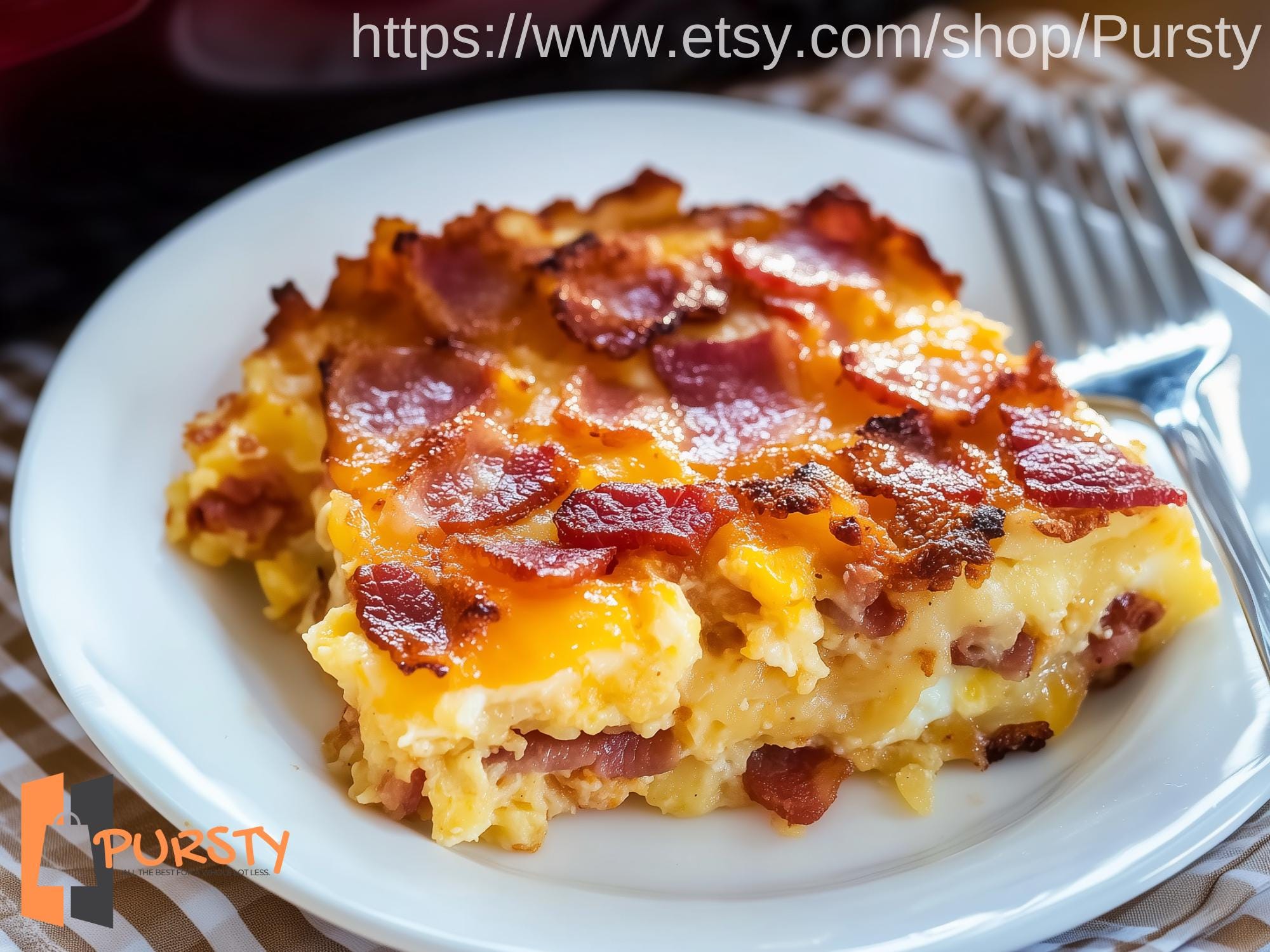 Bacon Egg and Hash Brown Casserole RECIPE Download Printable PDF - Etsy