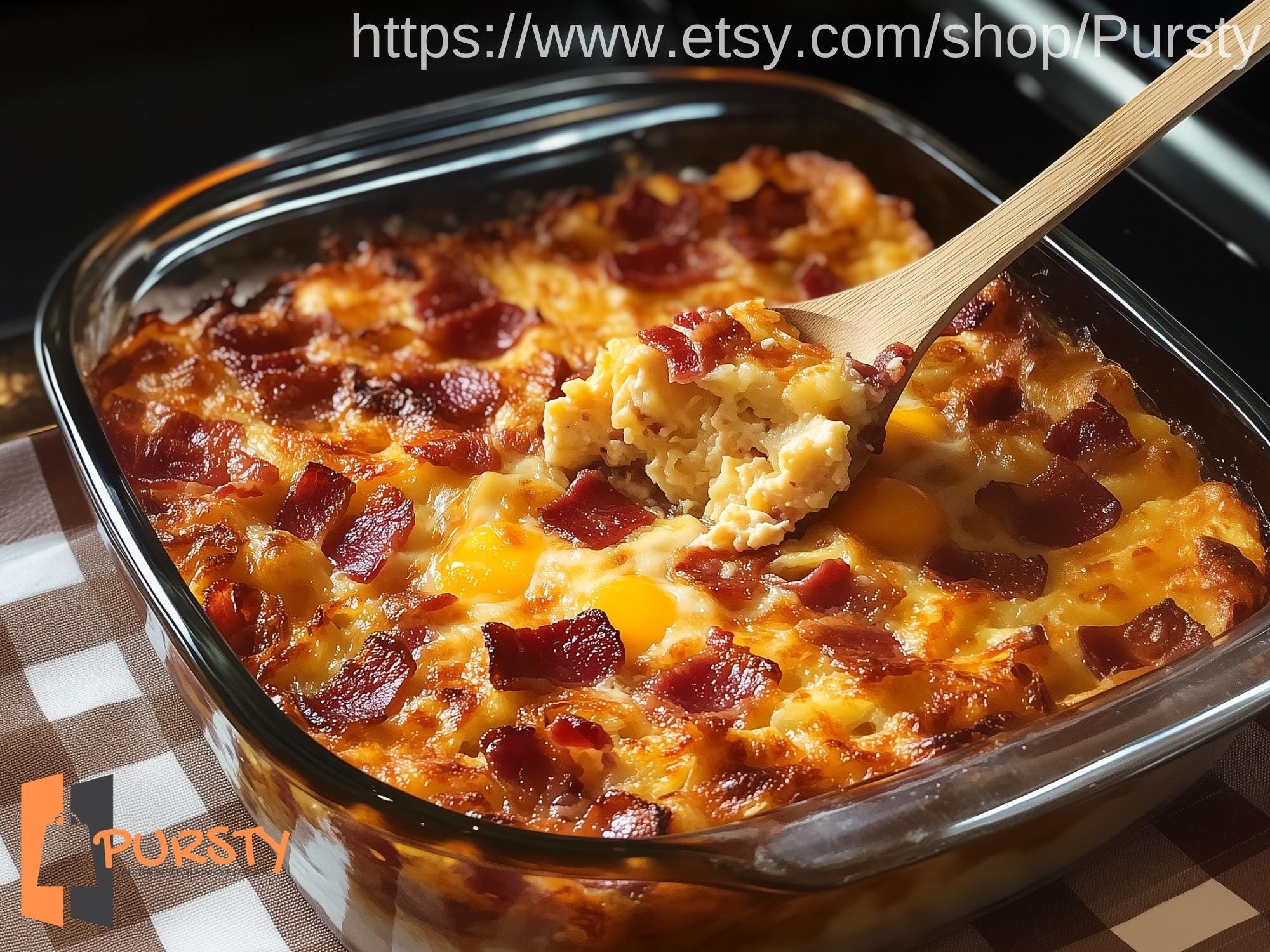 Bacon Egg and Hash Brown Casserole RECIPE Download Printable PDF