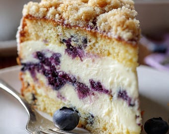 Blueberry Cream Cheese Coffee Cake Recipe (Printable PDF - Instant Download)