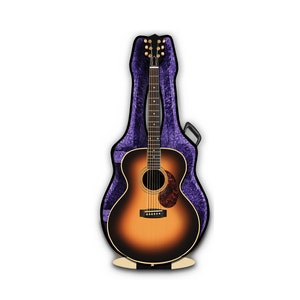 3D-muziekwenskaart akoestische gitaar