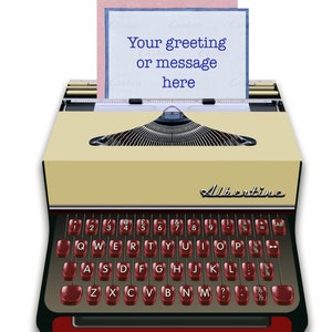 Typewriter 3D greeting card