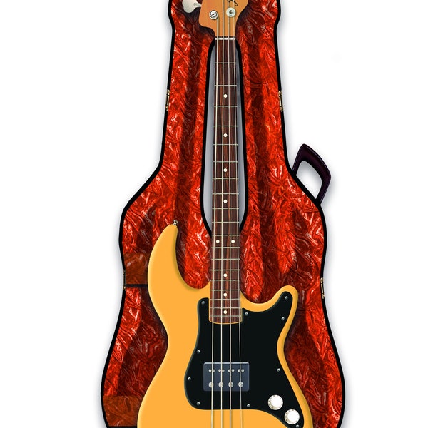 Electric Bass Guitar 3D greeting card