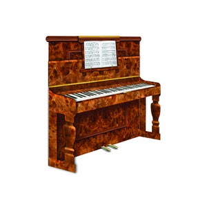 Carte de voeux de musique 3D pour piano droit