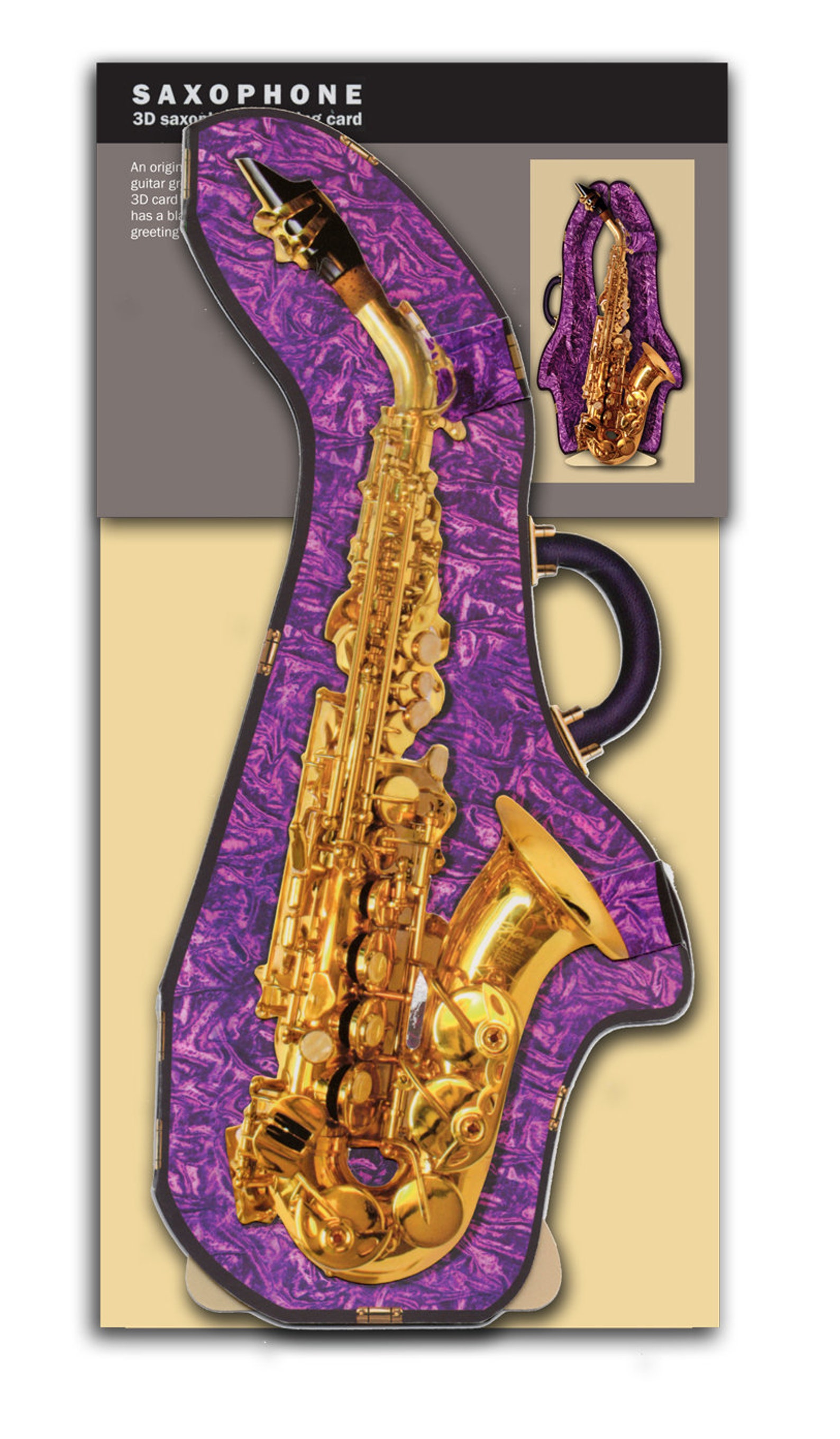 Saxophone 3D Greeting Card Etsy