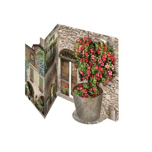 Carte de voeux 3D florale italienne de cour